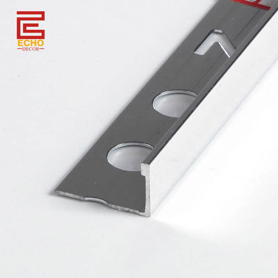 10mm décoratif de la tuile de céramique Transition Strip gris de la tuile de chrome bordure de la bande