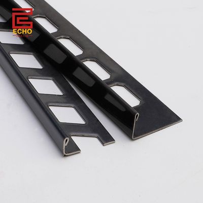 Durabe Carreaux noirs Fin Cap Trim Carreaux de plancher en acier inoxydable Bordure Trim 11 mm