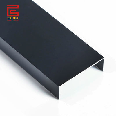 Barres plates de chrome en aluminium bord de tuiles Trim noir mat pour la décoration des murs et du sol