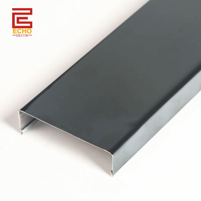 Flat Listello en acier inoxydable décoration de tuiles 100 mm large en noir