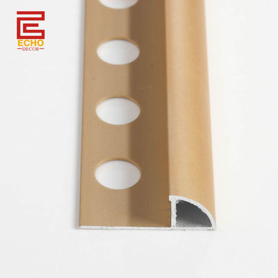 Salle de bains en aluminium Carreaux Bullnose Trim Rôle extérieur Carreaux dorés Perles 12 mm