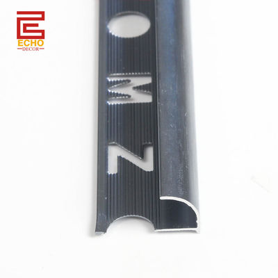 L'aluminium gris foncé décoration de carreaux 10mm Caps de fin de carreaux bande de bordure pour la décoration murale
