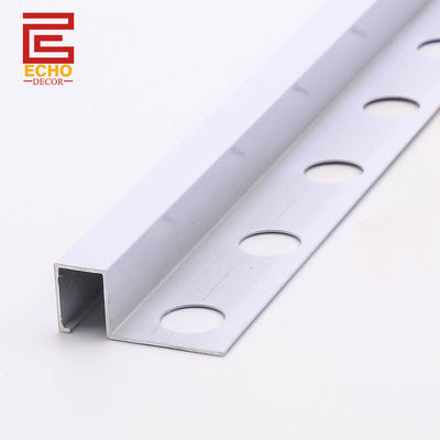 Corner extérieur en aluminium carré Carreaux de bord métallique décortiqués 10 mm Blanc