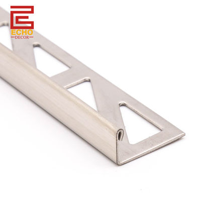 Forme de L en acier inoxydable brossé 10 mm bordure de tuile