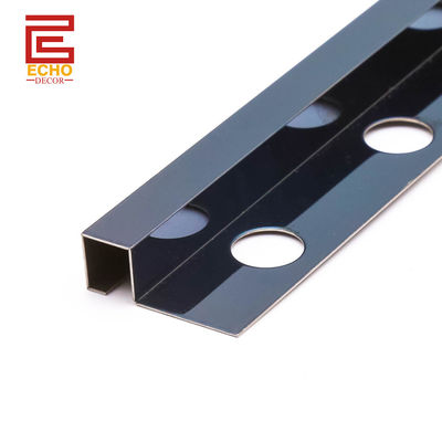Carré bord de tuile en acier inoxydable paroi de tuile de fin de paroi noir