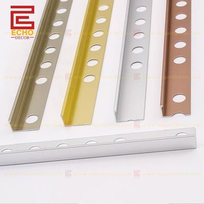 Carreaux muraux de 10 mm, coin extérieur à 90 degrés, carreaux en aluminium, décoration dorée