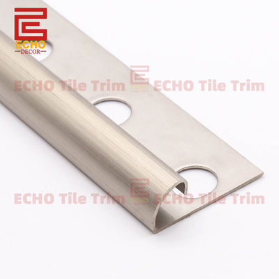 Carreaux de nez de bœuf bordure brossé carreaux en acier inoxydable décoration 10 mm mate