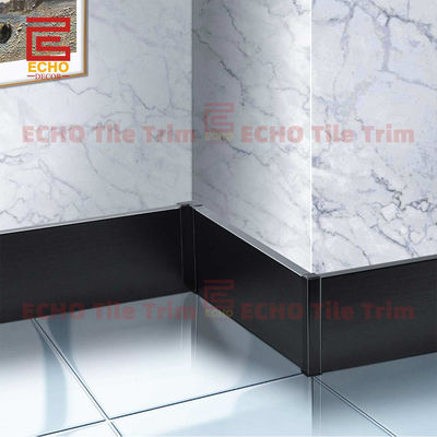 L'aluminium étanche noir 100 mm planche de patinage Profiles muraux Faciles et flexibles Longueur d'installation 2-3m / personnalisé