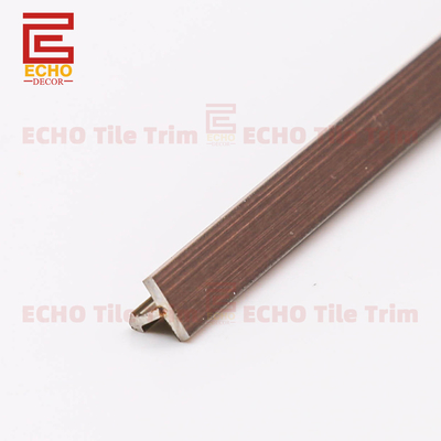 Profilé de transition en T pour plancher massif de 20 mm, carrelage en acier inoxydable