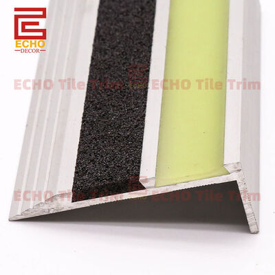 Anti Slip Luminous Step Treads Stair Nosing Edge Trim Profile